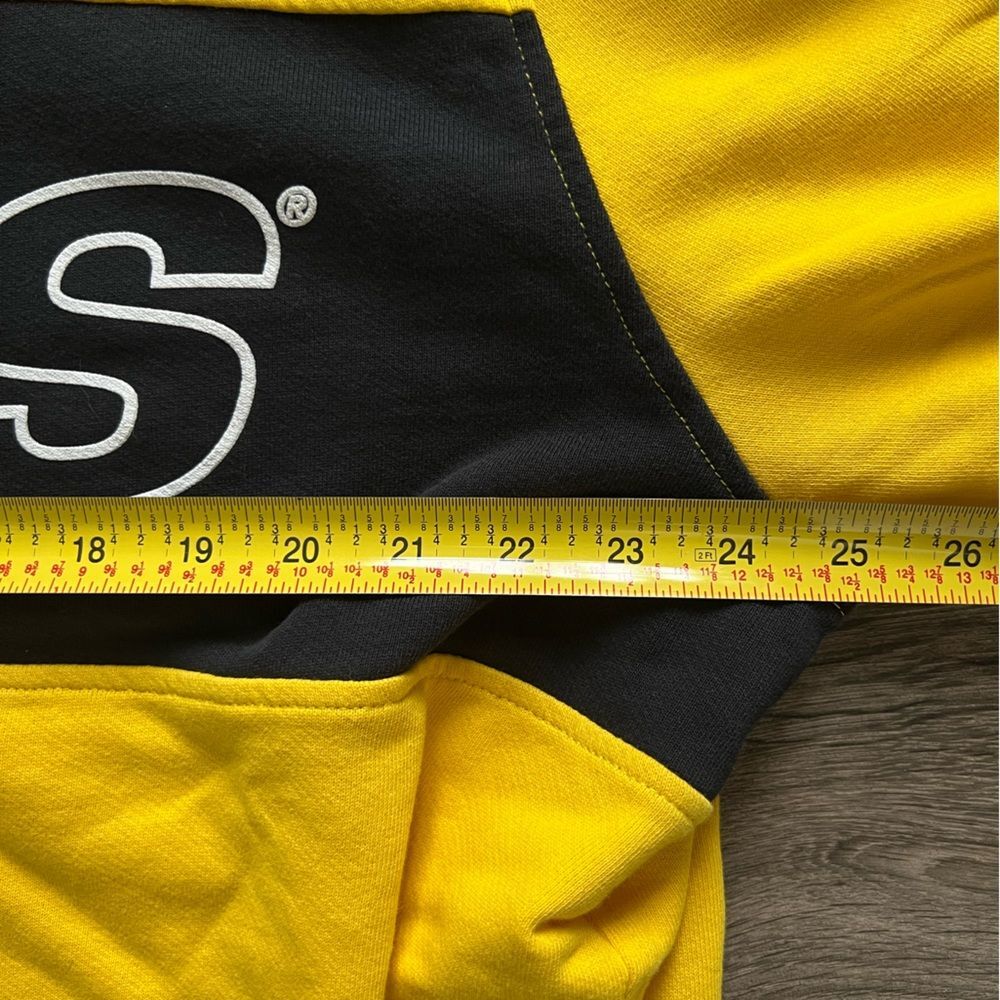 NWT Levi's Logo Spellout Yellow Black Crew Neck Fleece Sweatshirt Men's size XXL - Picture 7 of 9